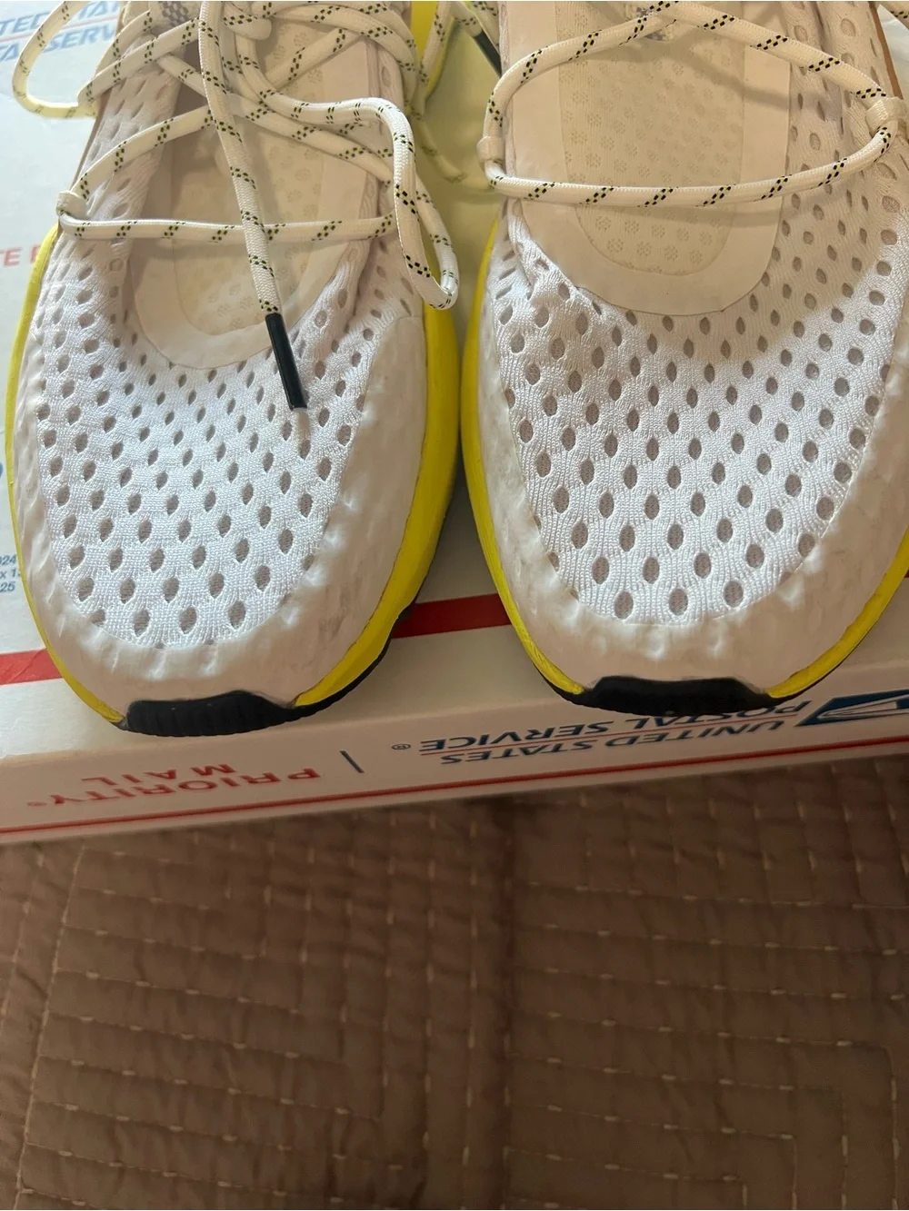 Sorel Kinetic Impact Lace Women White Sea Salt Yellow Size 10 Athletic Sneaker